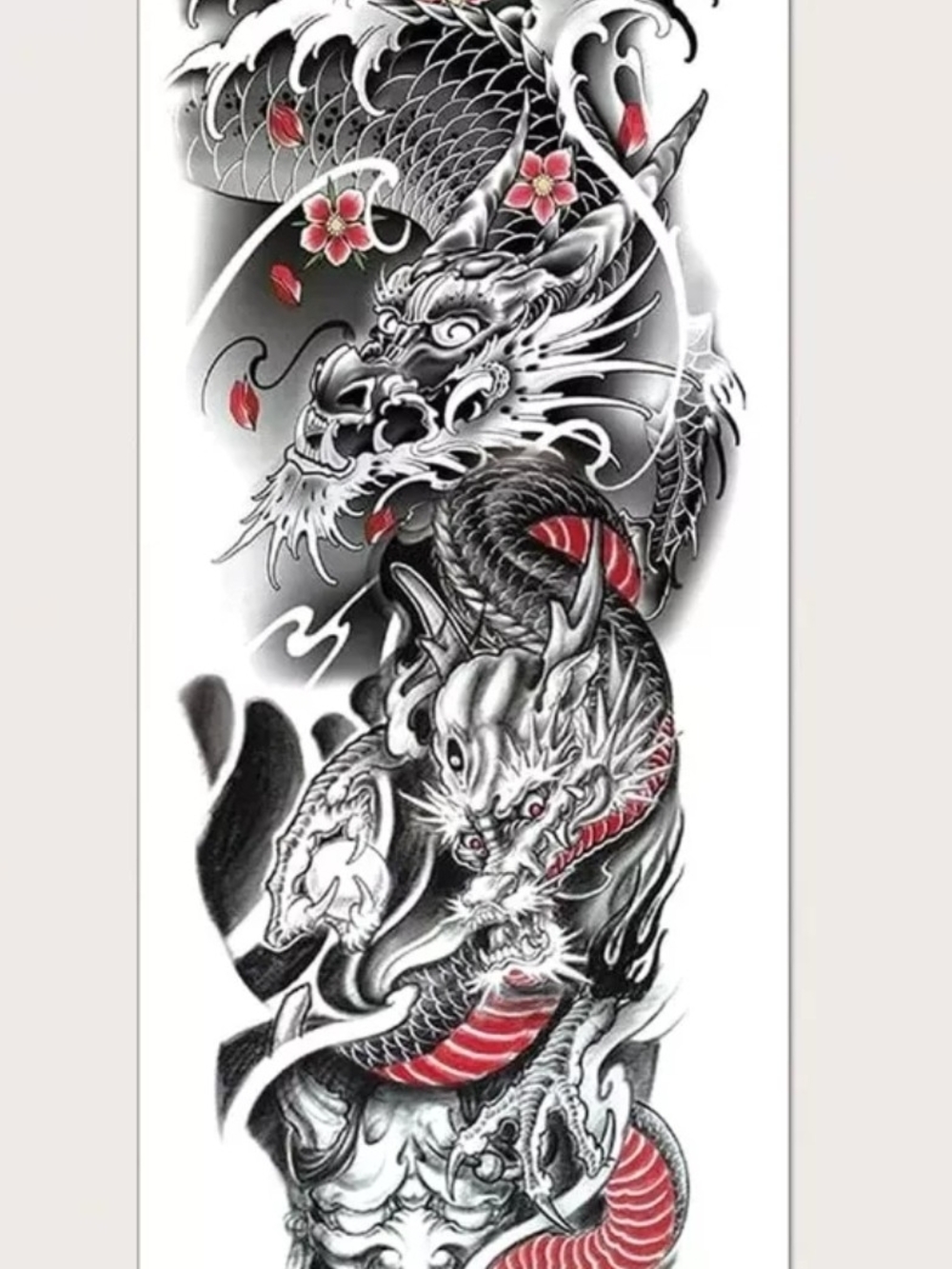 Full Sleeve Dragon Temporary Tattoo - Picture 2 of 3
